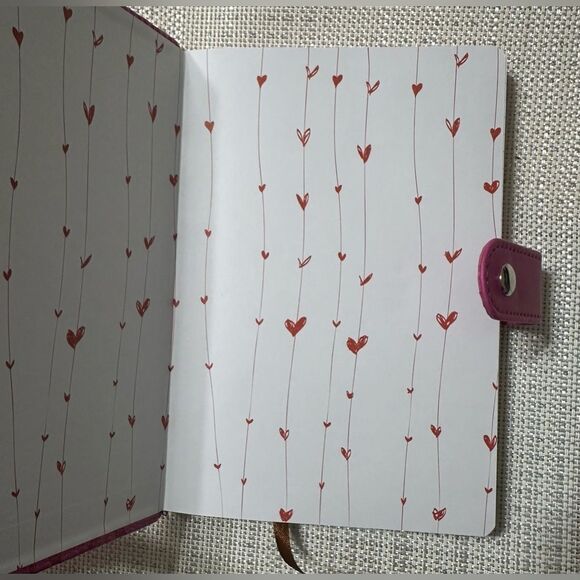Blue Bible Verse Pink Hearts Faux Leather Bound Journal - Picture 12 of 16